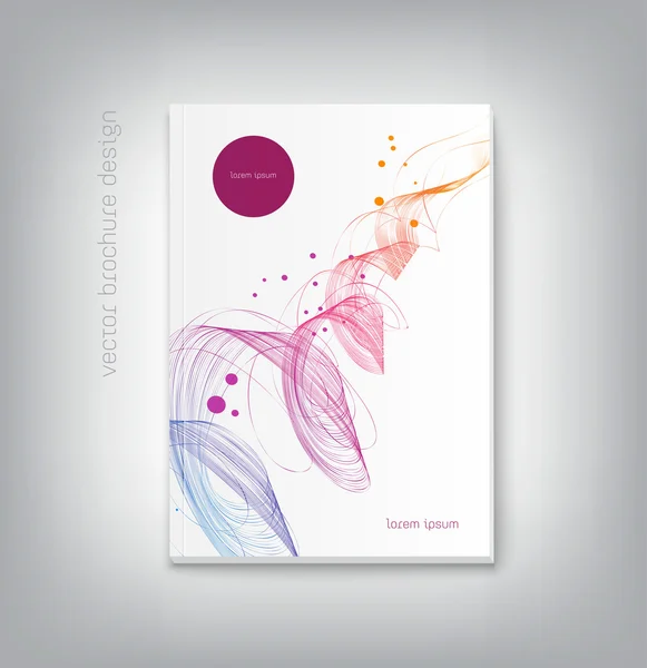 Modelo de design de capa de brochura vetorial com fundo de onda dinâmico abstrato — Vetor de Stock