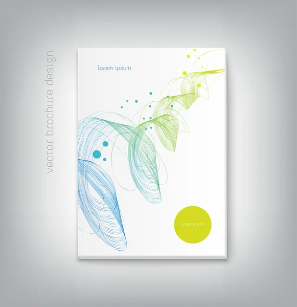 Modelo de design de capa de brochura vetorial com fundo de onda dinâmico abstrato —  Vetores de Stock