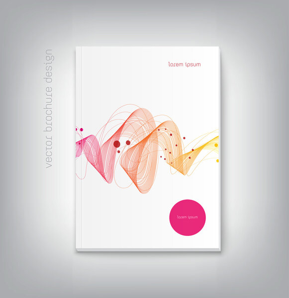 Шаблон дизайна векторной брошюры с абстрактным динамическим фоном волны
