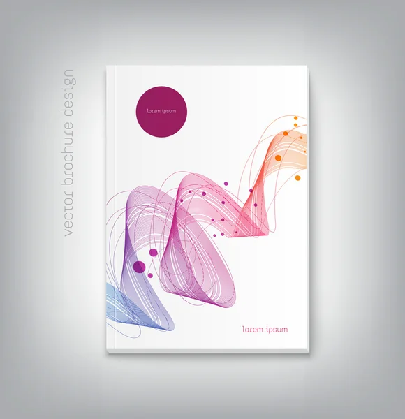 抽象的な動的波背景ベクトル パンフレット表紙デザイン テンプレート — ストックベクタ