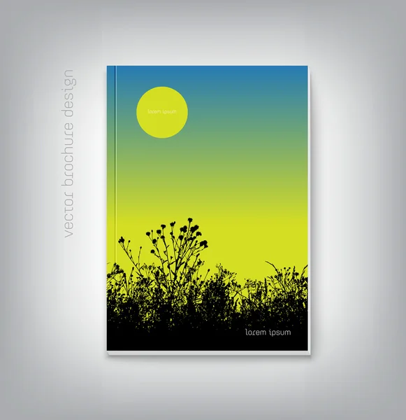 自然の背景を持つベクトル パンフレット表紙デザイン テンプレート — ストックベクタ