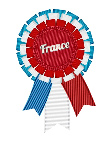 Frankrijk vector gedetailleerde weefsel geweven lint rozet — Stockvector