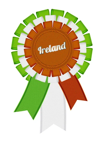 Ireland vector detailed fabric textured ribbon rosette — Stock Vector