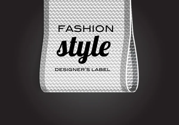 White vector fashion textured ribbon clothing label — Stock Vector