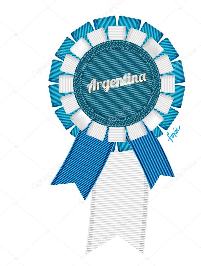 Argentina vector detailed fabric textured ribbon rosette
