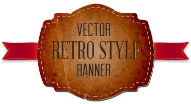 Vintage karton eski kağıt retro tarzı etiket kırmızı ipek kurdeleler ile dekore edilmiştir.