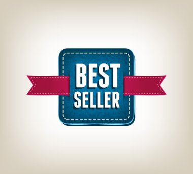 Mavi vektör promo kaba kumaş afiş kırmızı kurdele etiketleri ile dekore edilmiştir.