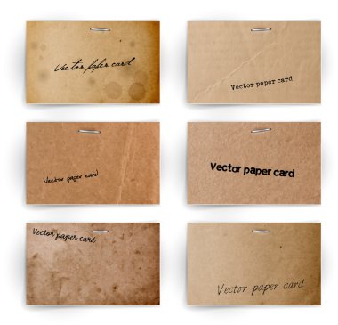 vektör yaşlı kağıt kartları kümesi