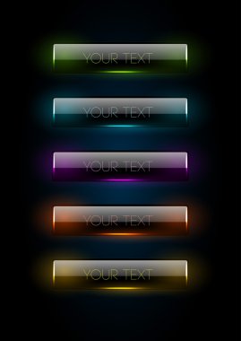 renkli koyu parlayan web düğmeleri koleksiyonu