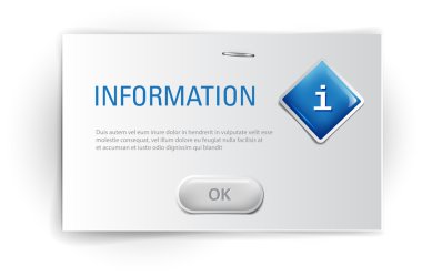 Vector interface dialog box with glossy icon - Information clipart svg vector 