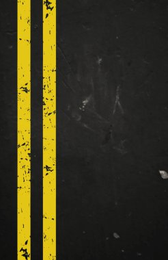 dokulu asfalt yol ile kırık sarı işareti vektör