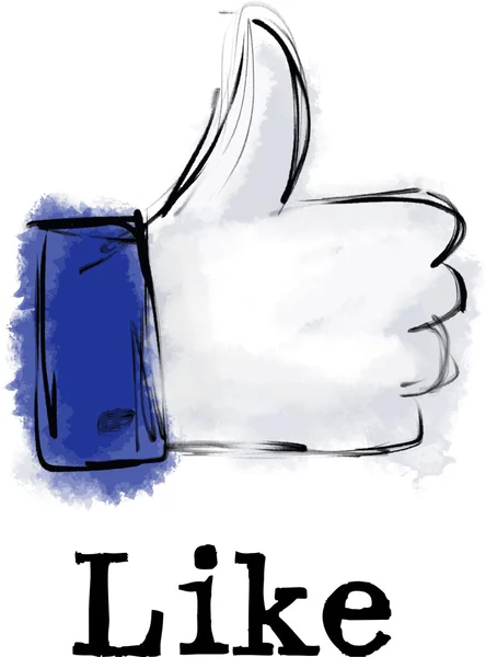 Vecteur peint à la main icône "J'aime" — Image vectorielle