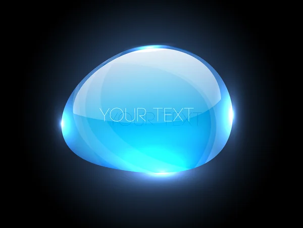 Vector abstract blue glossy glowing glass banner — Stock Vector