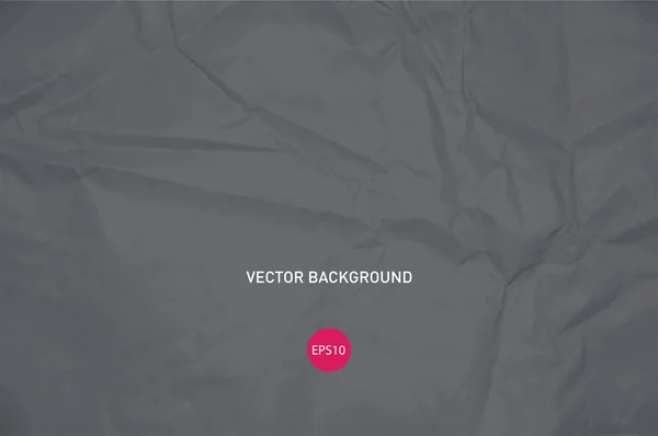 Vector crumpled gray paper background — Stock Vector