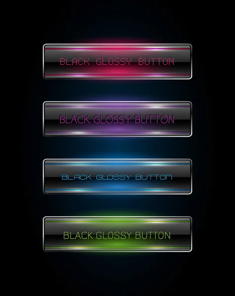 Colorful dark glowing web buttons collection — Stock Vector