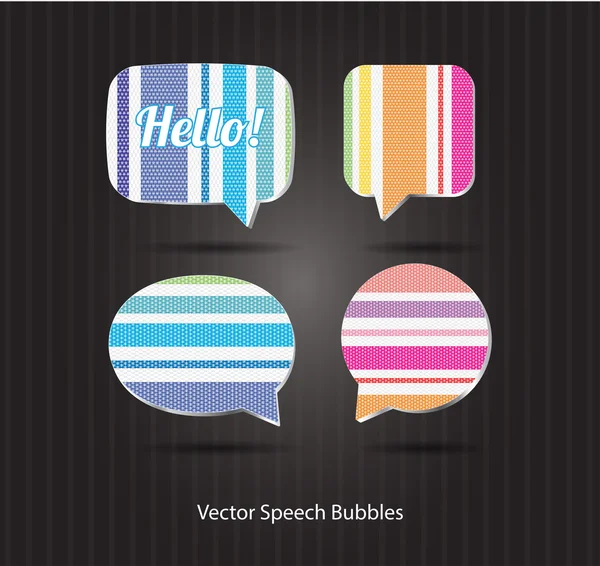 Vektorové 3d pruhované tkaniny řeči bubliny kolekce — Stockový vektor