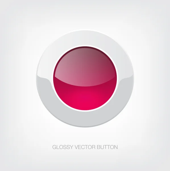 Růžové lesklé plastové tlačítko — Stockový vektor