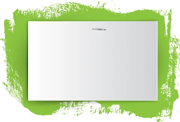 Banner de papel vetorial - fundo com tinta grungy - verde — Vetor de Stock