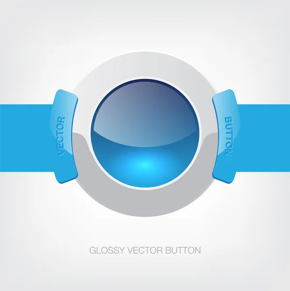 Parlak mavi plastik düğme tasarım vektör — Wektor stockowy