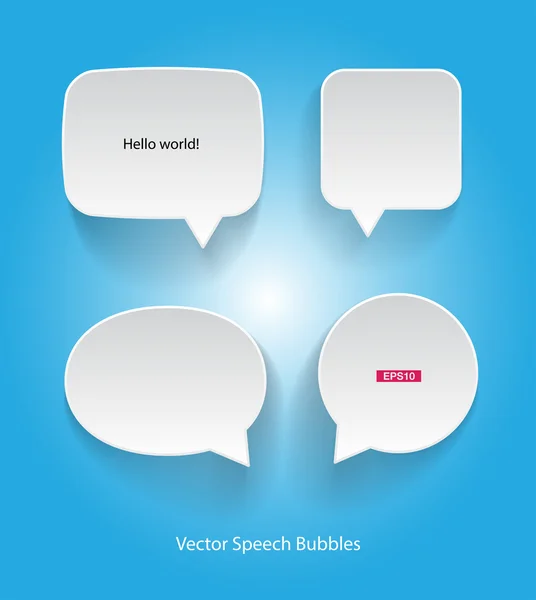 Коллекция векторных бумажных пузырей речи — стоковый вектор