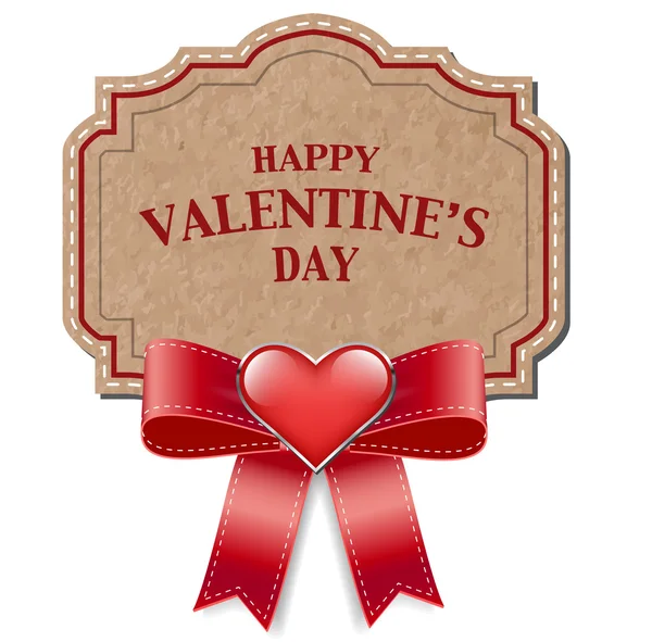 Tarjeta de felicitación del día de San Valentín de papel viejo estilo Vector vintage — Vector de stock