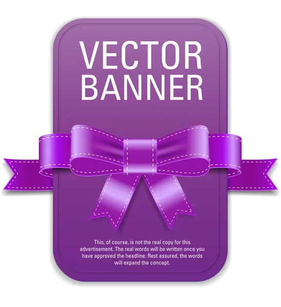 Vector vintage style purple retro banner — Stock Vector