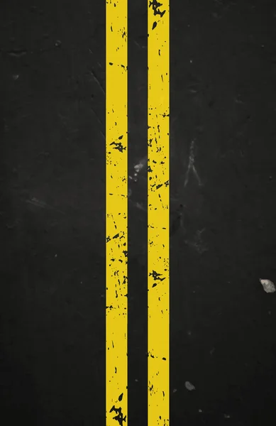 Vector textured asphalt road with cracked yellow marking — Stock Illustration Vector textured asphalt road with cracked yellow marking Vector Graphics