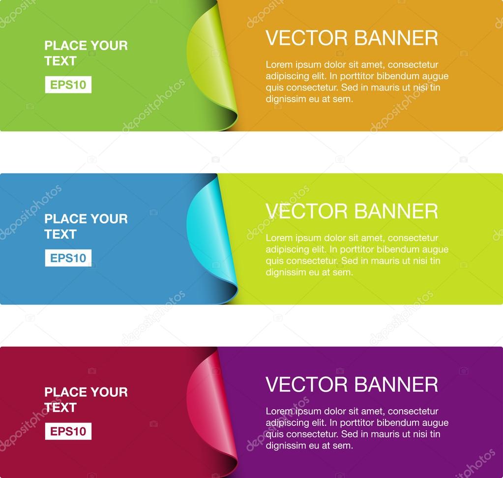 A set of vector colorful banners with stickers