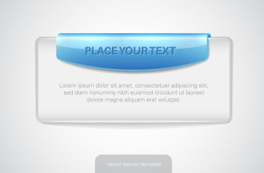 vektör beyaz web banner ile mavi parlak etiket