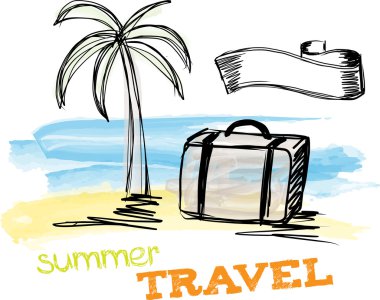 sürüm renkli vektör seyahat doodle