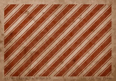 Kağıt kartı yıpranmış Kırmızı şeritli geometrik baskı ile yıpranmış vektör vintage