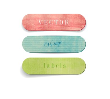Vintage tarzı renkli kağıt karton etiketler dokulu