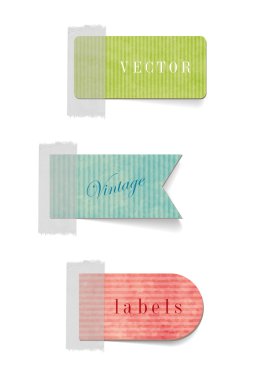 Vintage tarzı renkli kağıt karton etiketler dokulu