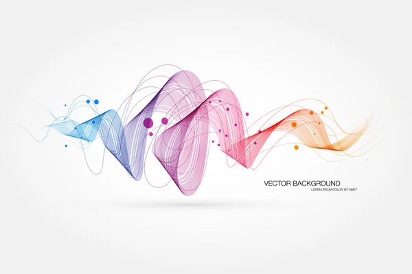 Vector abstracto dinámico colorido ondulado fondo — Vector de stock