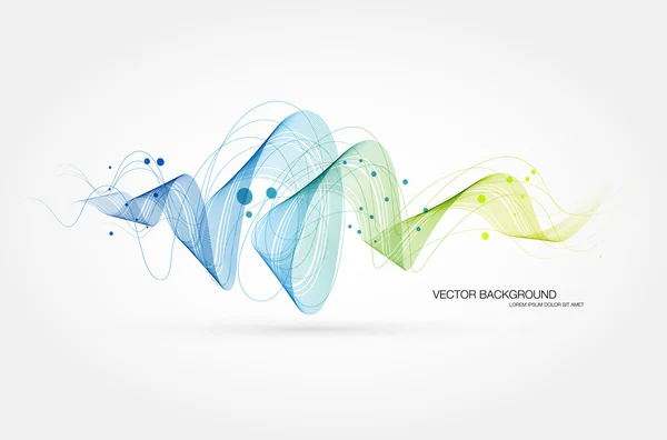 Vector abstracto dinámico colorido ondulado fondo — Vector de stock