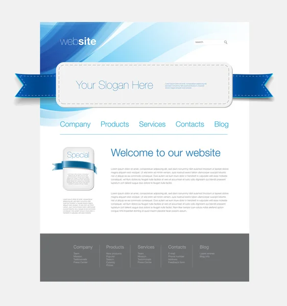 Modelo de design web Vector azul — Vetor de Stock