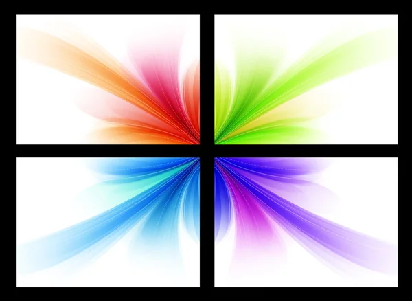 Décors vectoriels floraux lisses colorés ensemble — Image vectorielle