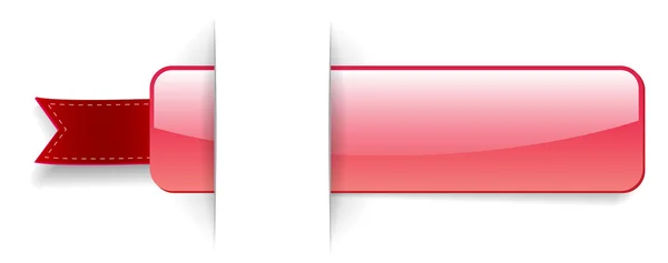 Glanzende roze vector promo banner ingericht met rood lint tag — Stockvector