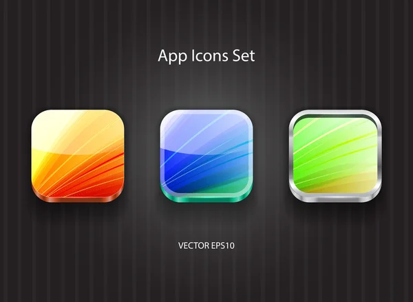 Set di icone per app quadrate 3d lucide — Vettoriale Stock
