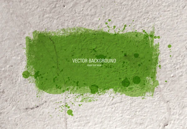 Vector oude betonnen muur achtergrond met grungy groene verf — Stockvector