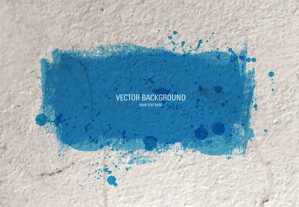Vettore vecchio sfondo muro di cemento con vernice blu grungy — Vettoriale Stock