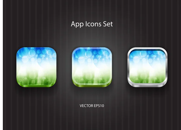 Conjunto de iconos de aplicación cuadrada Vector 3d — Vector de stock