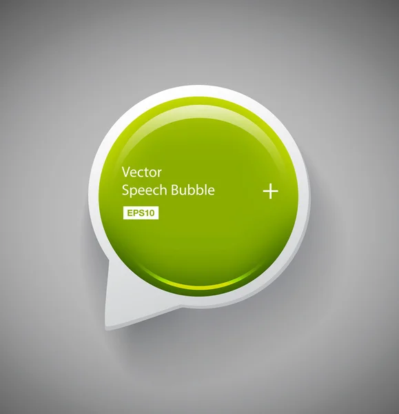 Vector 3d plastic round green glossy speech bubble — Stock Vector