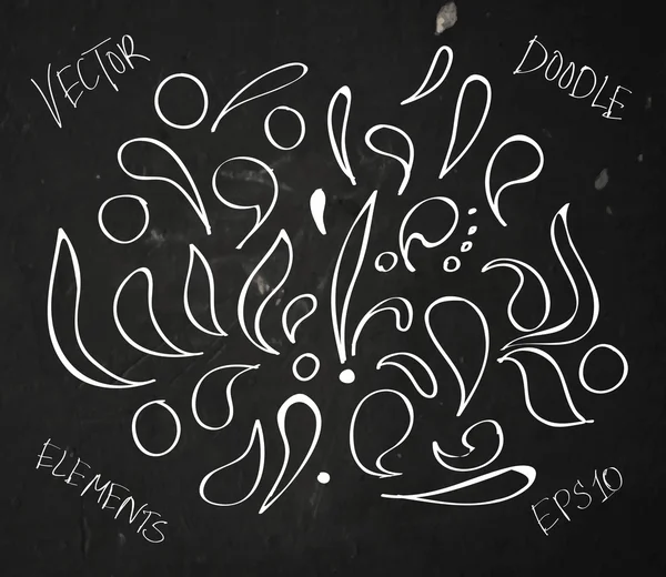 Elle çizilmiş yarım yamalak doodle öğeleri vektör — Stok Vektör