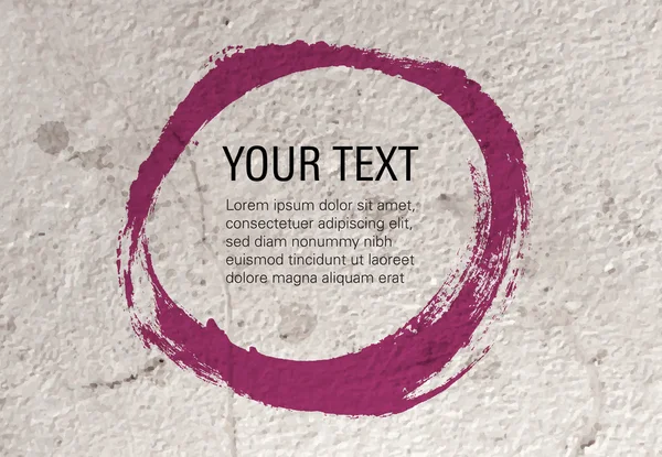 Vektorové grungy pozadí staré betonové zdi s ručně malované fialový kroužek pro text — Stockový vektor