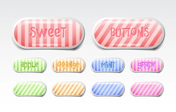 Vector striped glossy candy buttons — Stock Vector