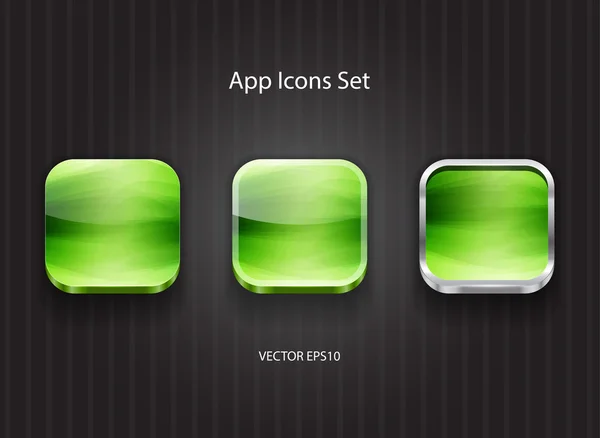 Vector groen 3d vierkante app icons set — Stockvector