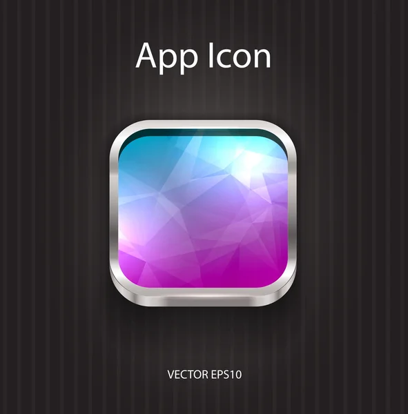 Icona dell'app quadrata vettoriale con sfondo geometrico moderno astratto — Vettoriale Stock