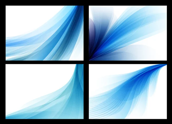 Ensemble de décors lisses abstraits vecteur bleu vif — Image vectorielle