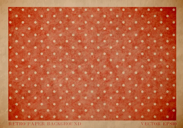 Carte papier vintage vectorielle usée avec impression géométrique pointillée rouge usée — Image vectorielle